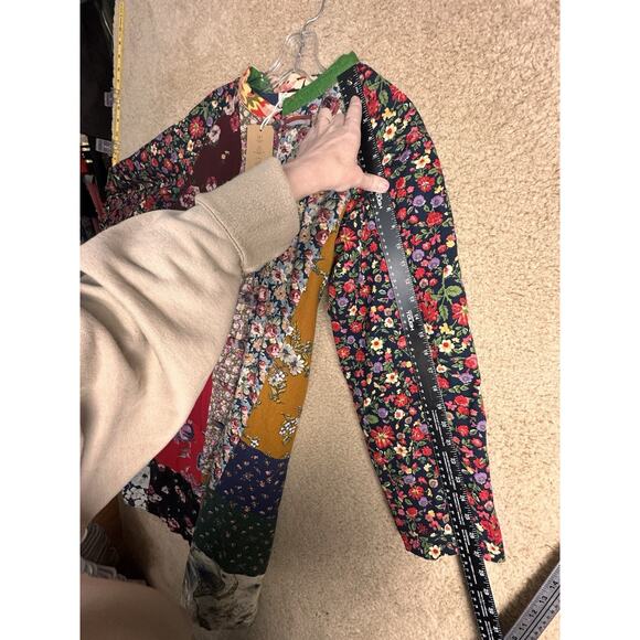 Luan Zai Jiang Kimono Coat O/S Patchwork Quilted Asian Knot Button Bohemian NWT - Picture 12 of 14